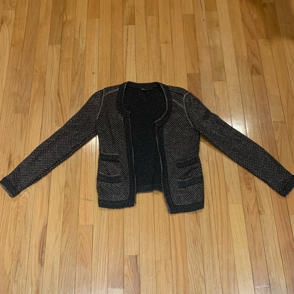 Maje Black and Silver Jacket Size 1/Small - Picture 1 of 8